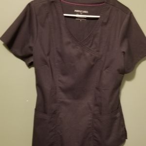 Healing hands graphite/ grey scrub top large